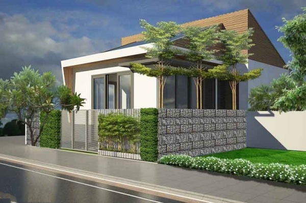 Kiểu nhà cấp 4 với thiết kế mái lệch vô cùng hiện đại