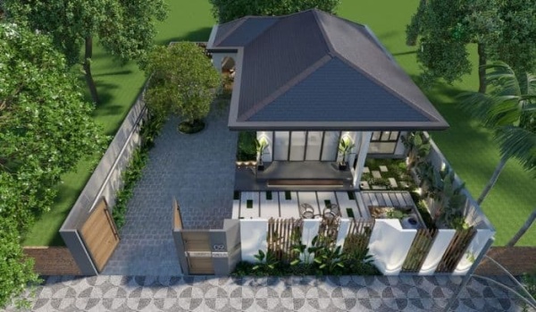 Công trình sử dụng mái ngói có tạo một cảm giác cổ kính, truyền thống