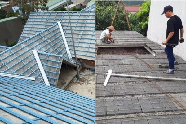 Mái bê tông hiện nay có thể là bê tông bằng hoặc dốc để dán ngói