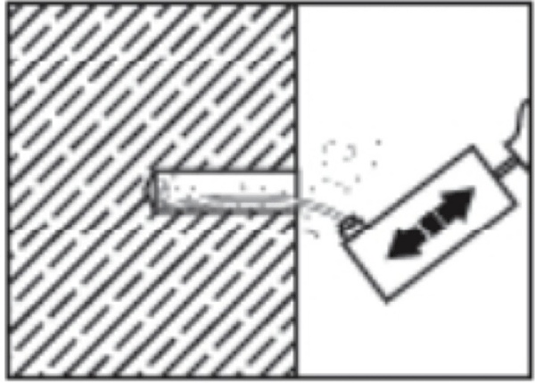 Bước 2: Làm sạch bụi trong lỗ khoan.