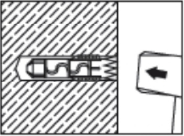 Bước 3: Dùng búa đóng tắc kê vào lỗ khoan.